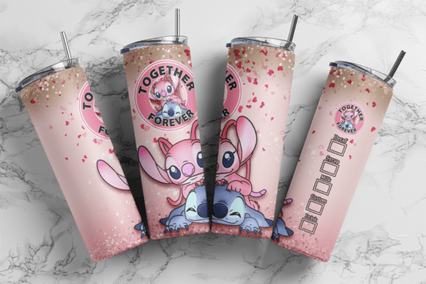 Stitch Together Forever 20oz Tumbler, digital design, Valentines Day Sublimation design, tumbler png, 20oz Skinny tumbler wrap | Digital File | Sublimation Design |PNG