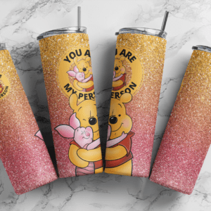 Winnie the Pooh and Piglet 20oz Tumbler, digital design, Valentines Day Sublimation design, tumbler png, 20oz Skinny tumbler wrap | Digital File | Sublimation Design |PNG