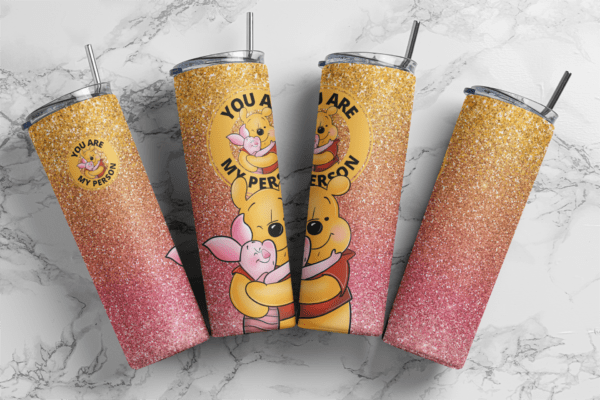 Winnie the Pooh and Piglet 20oz Tumbler, digital design, Valentines Day Sublimation design, tumbler png, 20oz Skinny tumbler wrap | Digital File | Sublimation Design |PNG