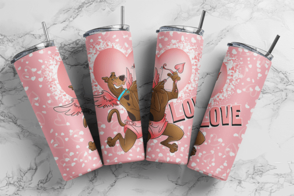 Scooby doo Cupid 20 oz tumbler download, digital design, Valentines Day Sublimation design, tumbler png, 20oz Skinny tumbler wrap | Digital File | Sublimation Design |PNG