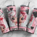 Cupid Vibe  20 oz tumbler download, digital design, Valentines Day Sublimation design, tumbler png, 20oz Skinny tumbler wrap | Digital File | Sublimation Design |PNG