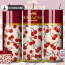 Cherry Coach designer 20oz Skinny tumbler wrap | Designer Digital File | Sublimation Design |PNG