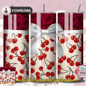 Cherry Coach designer 20oz Skinny tumbler wrap | Designer Digital File | Sublimation Design |PNG