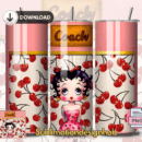 Cherry Coach designer Betty Boop 20oz Skinny tumbler wrap | Designer Digital File | Sublimation Design |PNG