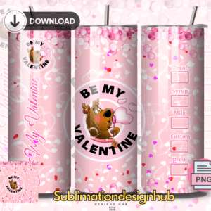 Scooby doo Cupid, Be My Valentine 20 oz tumbler download, digital design, Valentines Day Sublimation design, tumbler png, 20oz Skinny tumbler wrap | Digital File | Sublimation Design |PNG