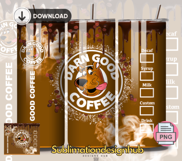 Scooby doo Coffee 20 oz tumbler download, digital design, Sublimation design | Digital File | PNG