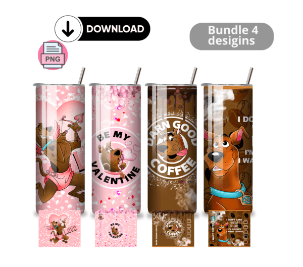 Scooby doo tumbler download, digital design, Sublimation design | Digital File | PNG, SET 4